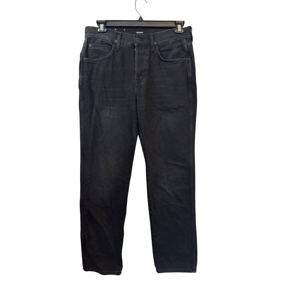 Hudson Dixon Easy Straight Mens Jeans 32 Black Denim Cotton